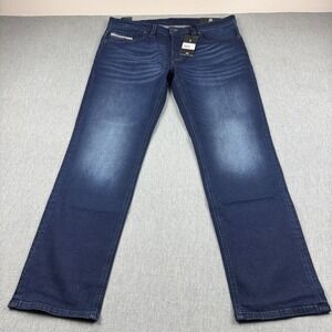 Diesel‎ Jeans Mens 38x32 Blue Denim Markee Straight Leg Dark Wash Classic NWT